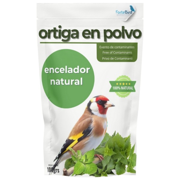 Ortiga en Polvo 100% Puro | Encelador natural para aves Comida jilgueros y silvestres