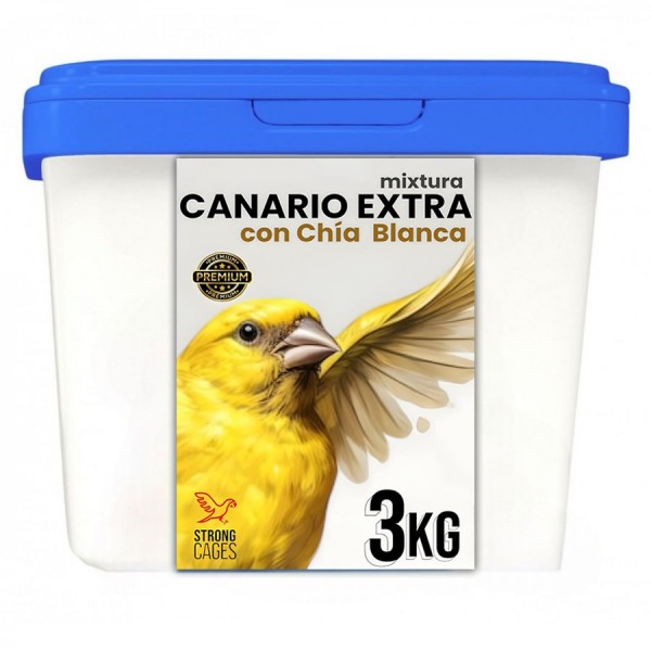 Cubeta de mixtura Canarios Extra con Chia blanca 3Kg Food for canaries