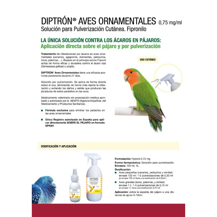 DIPTRON Aves Ornamentales (Anti Ácaros) 1l